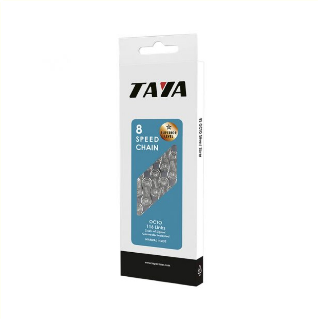 Taya ketting octo 7/8 speed 1/2x3/32 116s. zwart | zilver afbeelding