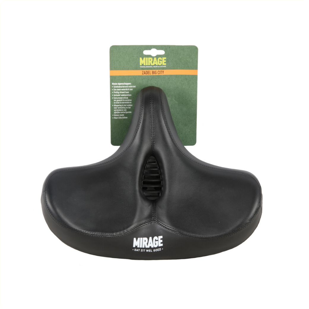 Mirage zadel tour comfort met vering Big City, zwart