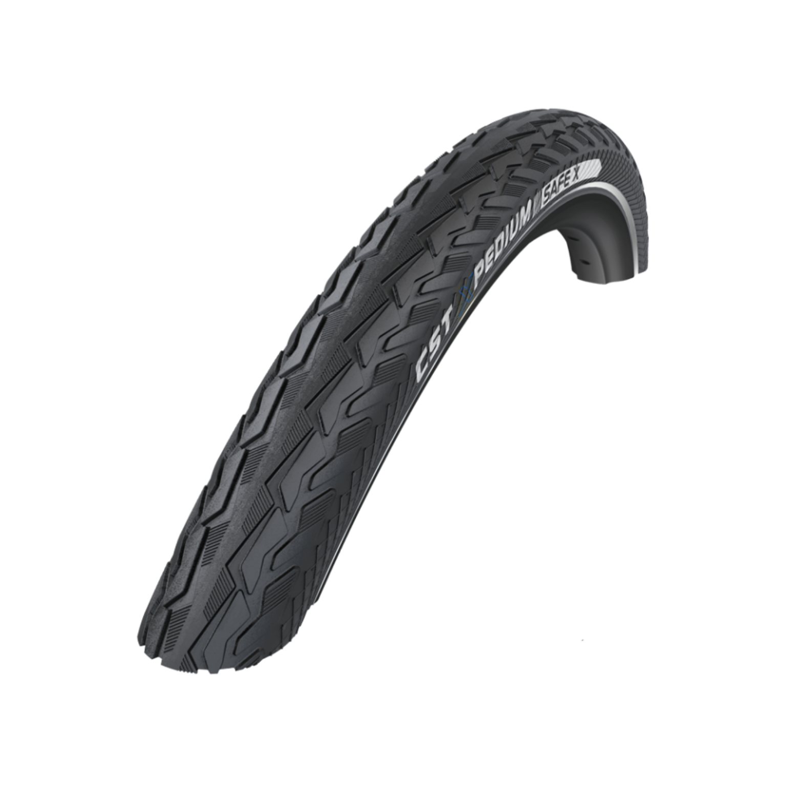 Cst Xpedium safe (3mm anti-lek) zwart met reflectie.  28x1 5/8x1 3/8 ETRTO 37-622