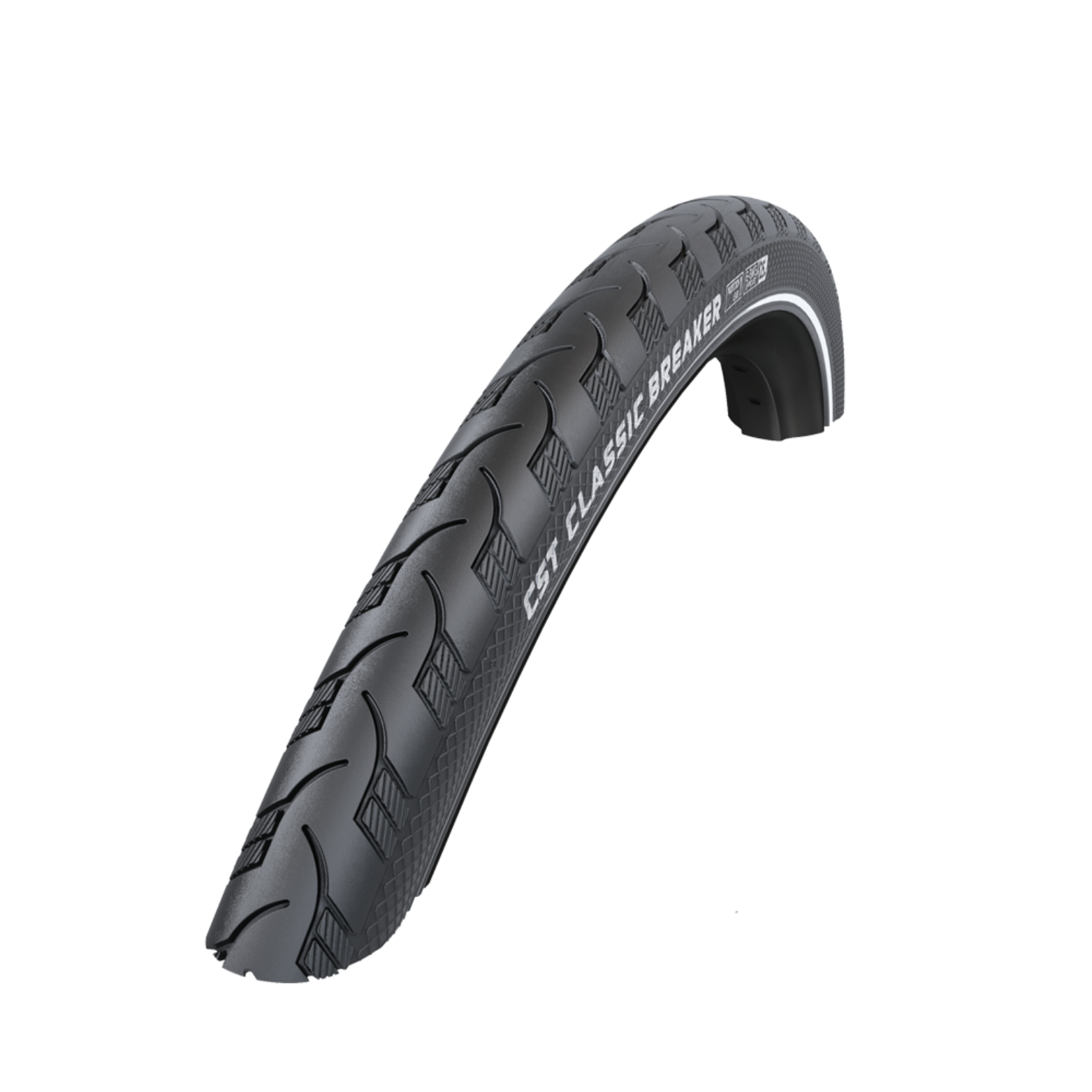 CST Classic Breaker (1mm anti-lek) Zwart met zij reflectie. 28x1½ ETRTO 40-635