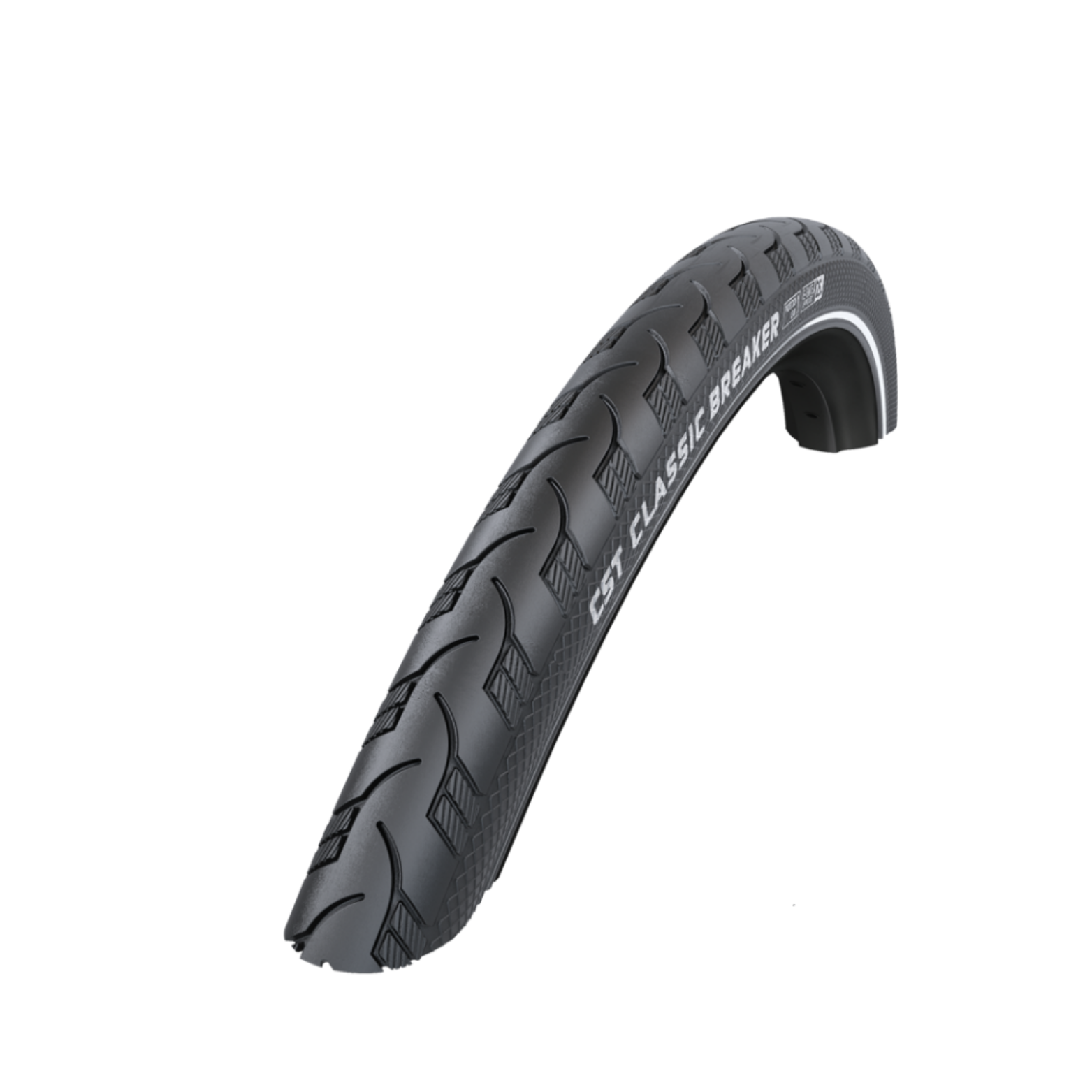 CST breaker (1mm anti-lek) zwart met reflectie. 28x1 1/4, ETRTO 32-622