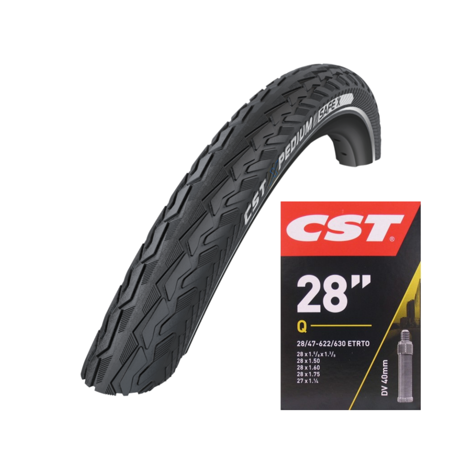 CST set. Xpedium safe (3mm anti-lek) (1469+1545) en verpakte binnenband 28x1 5/8x1 3/8 ETRTO 37-622