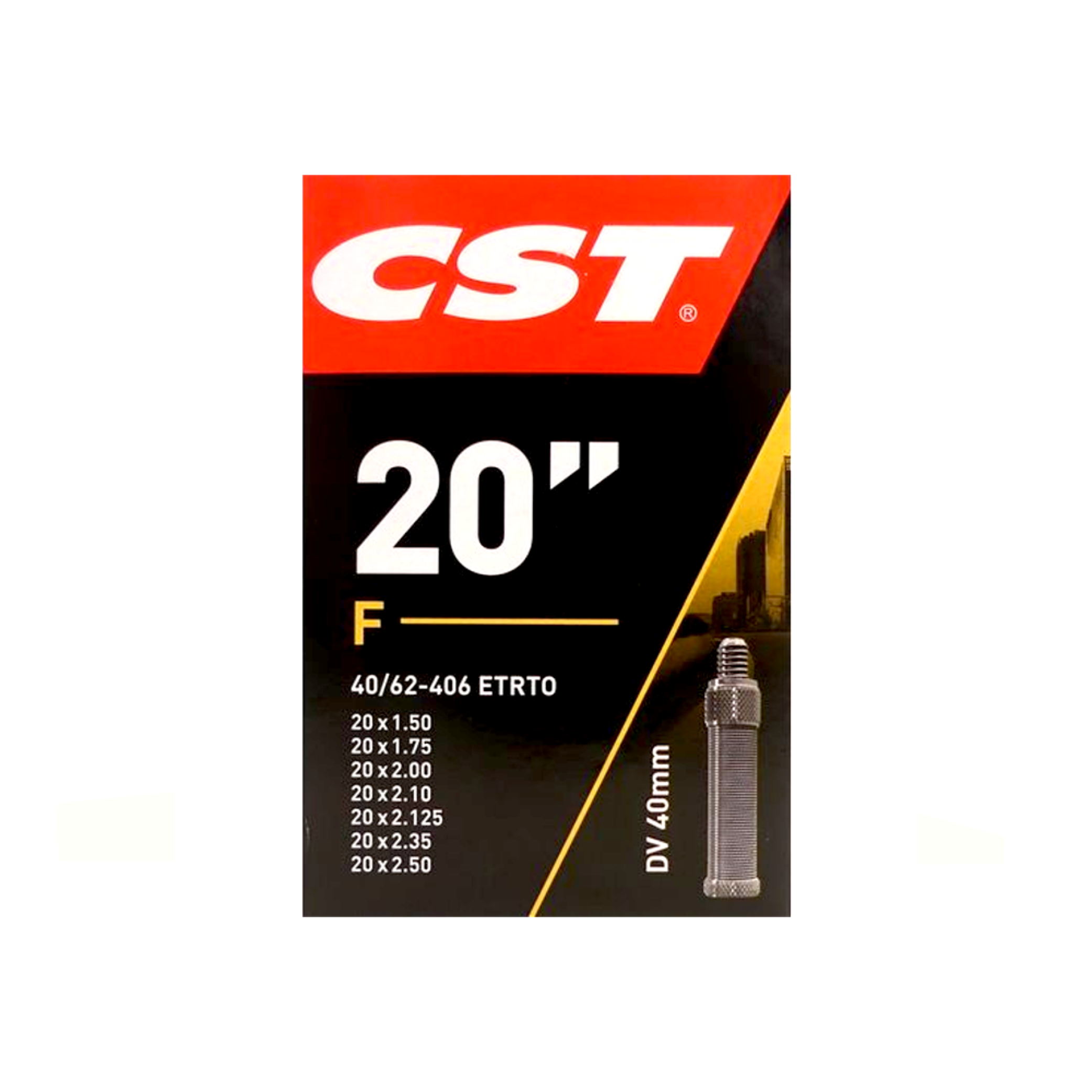 CST Binnenband 20x1,75 ETRTO 47-457, Ventiel: Dunlop Blitz/Holland 40 mm ventiel