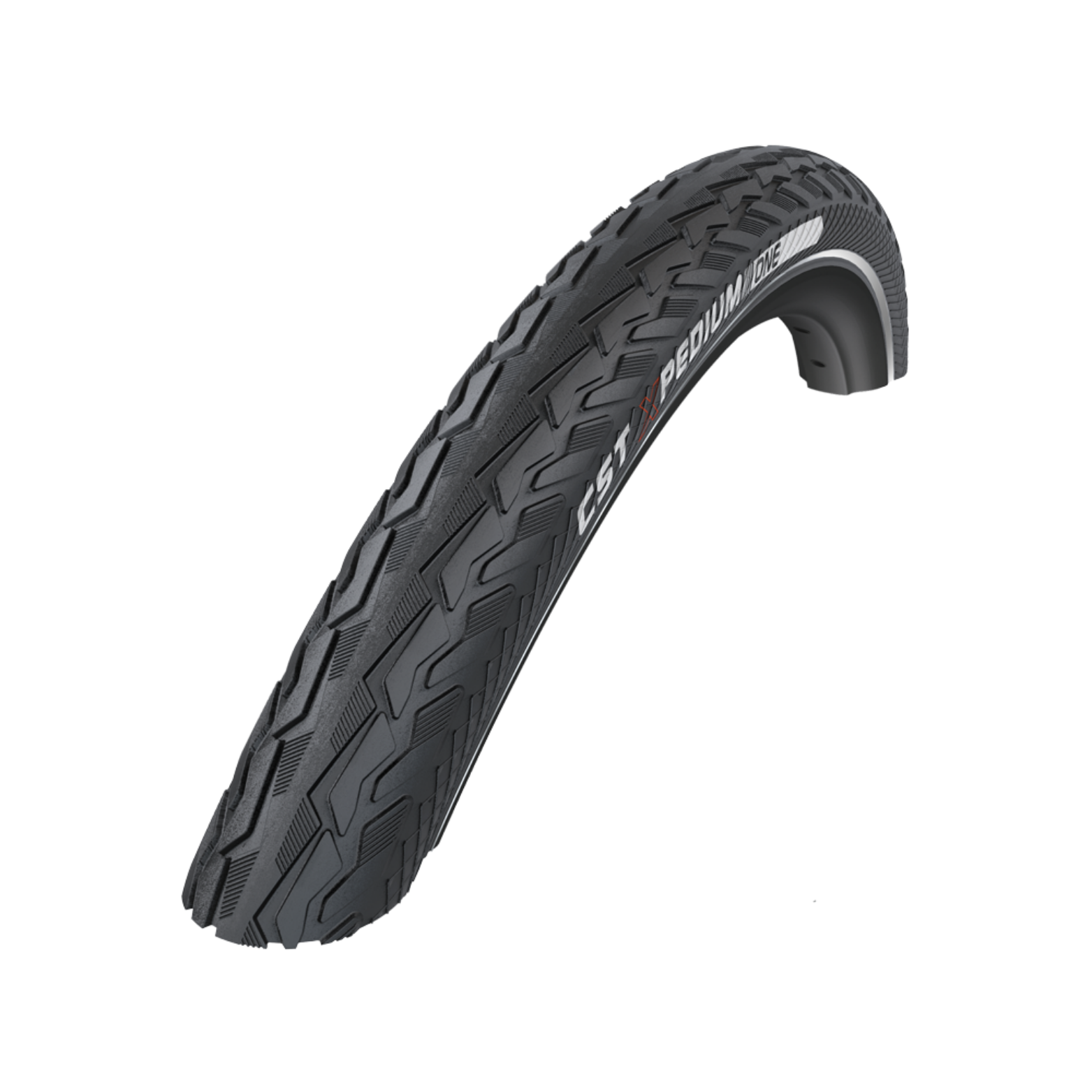 CST Xpedium One (1mm anti-lek) Zwart met zijreflectie. 28x1½ ETRTO 40-635