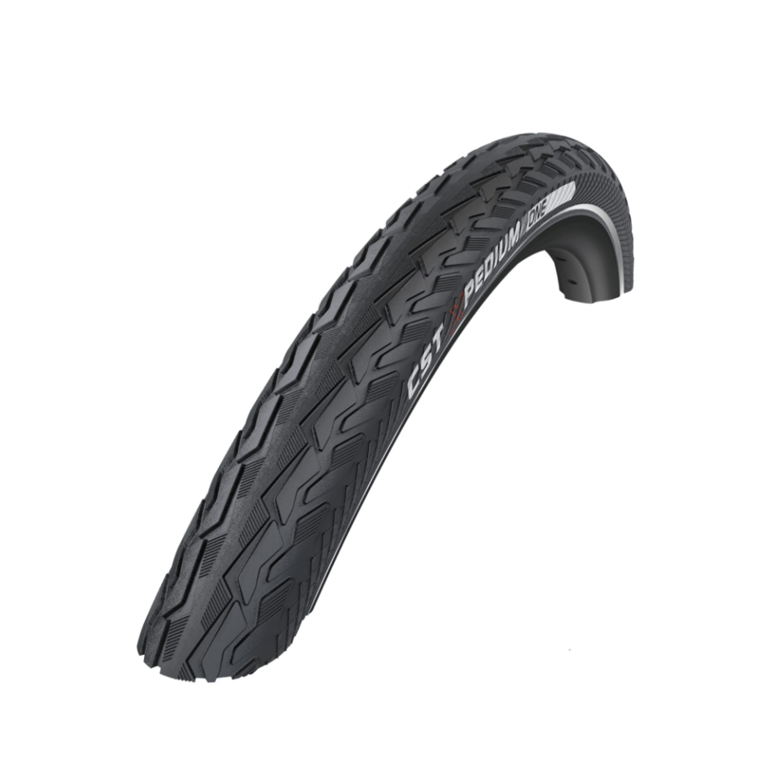 CST Xpedium One (1mm anti-lek) zwart met reflectie. 28x1.75, 700x47C, ETRTO 47-622