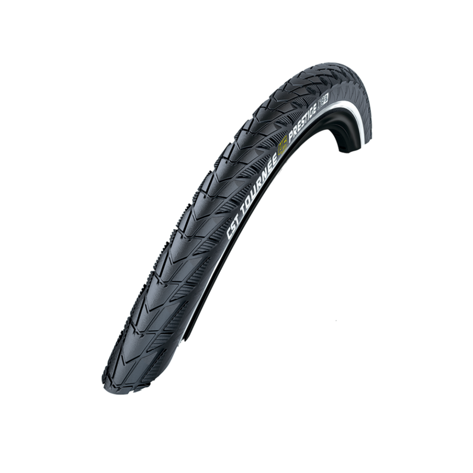 CST Tournée 45 prestige, (3mm anti-lek), Zwart met zijreflectie, 28x1 5/8x1 3/8, ETRTO 37-622