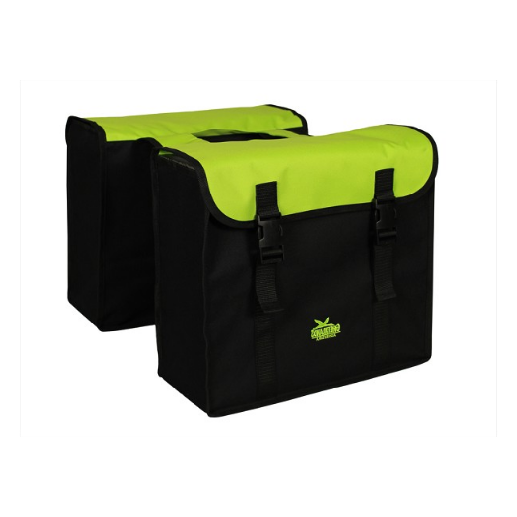 Greenlands dubbele tas, zwart-lime