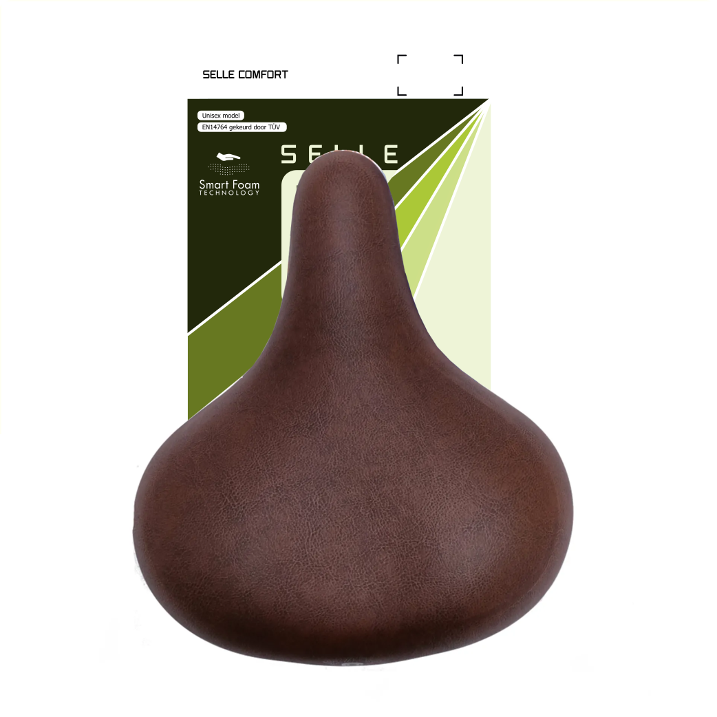 Selle Comfort Retro Medium zadel bruin. Met smart foam techniek, zonder strop