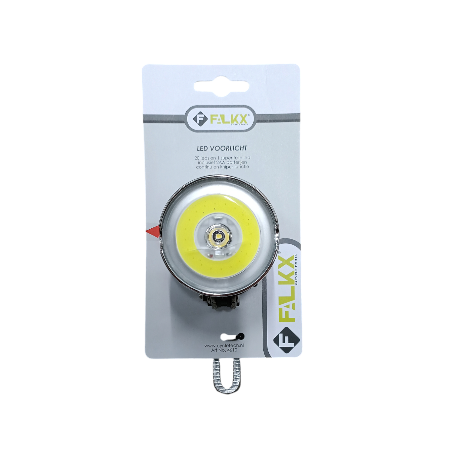 Falkx koplamp led. 20 kleine leds en 1 super bright led inclusief batterijen (hangverpakking)
