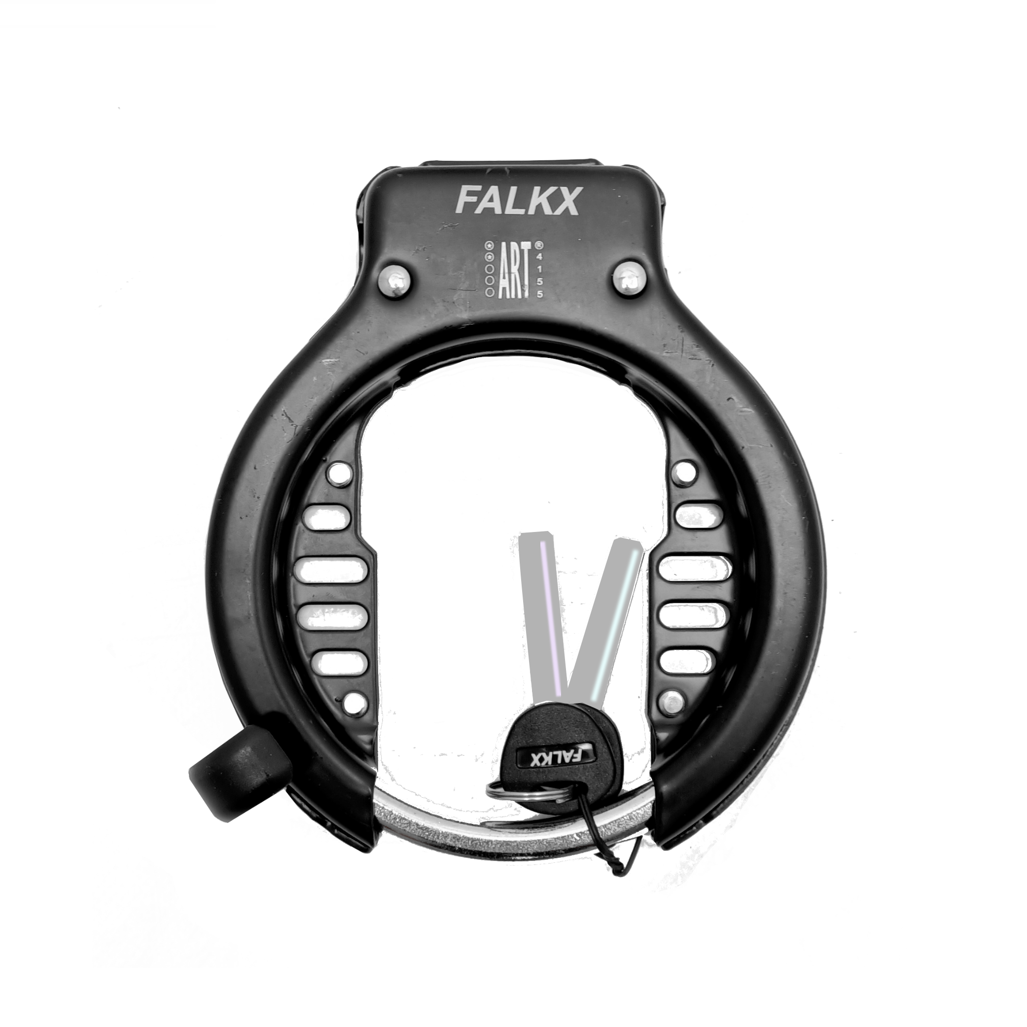 FALKX Ringslot ART** 72mm breed. Met gat geschikt voor insteekkettingen type Axa (1847)  (werkplaatsverpakking)