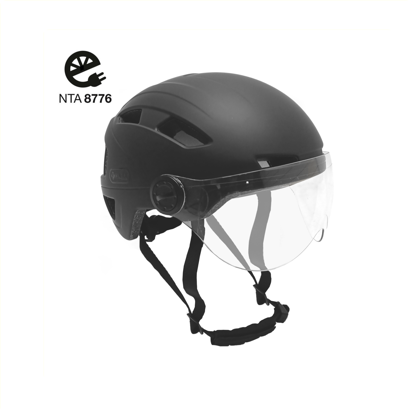 Falkx Helm vizier 61-63 cm matzwart maat xl afbeelding