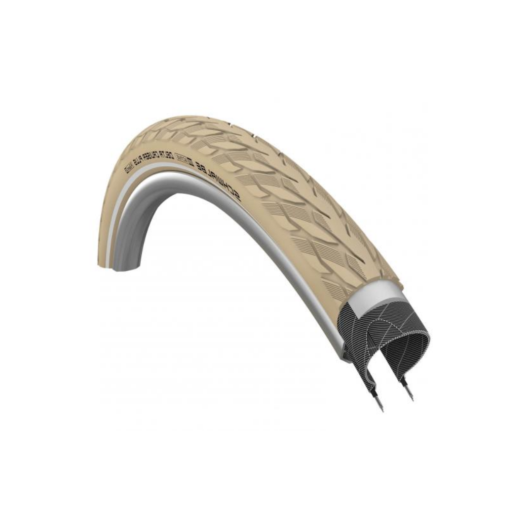 Schwalbe Delta Cruiser Plus (Puncture-guard) Twinskin, Creme met reflectie, 28x1.40,  ETRTO 37-622