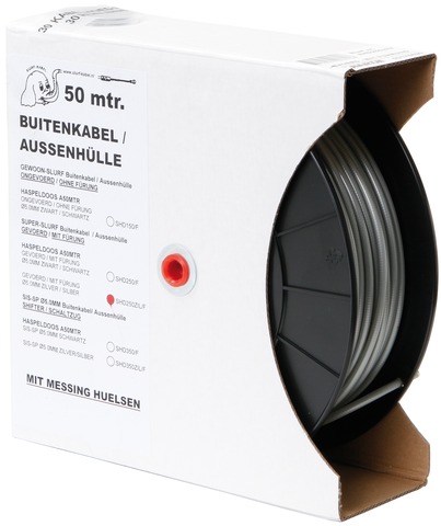 Slurf Buitenkabel derailleur zilver 50m