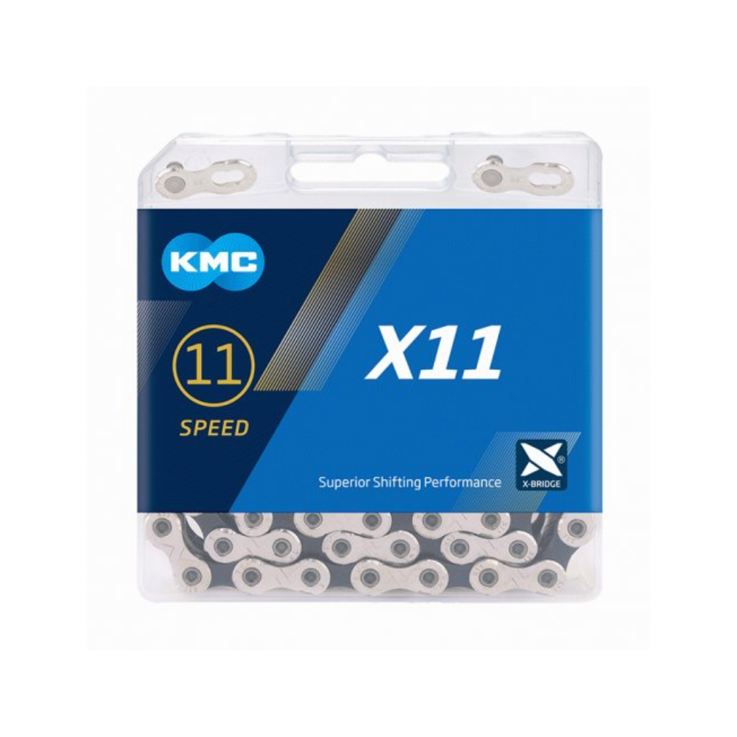 KMC X11 ketting silver/black , 1/2x1128, 11-speed