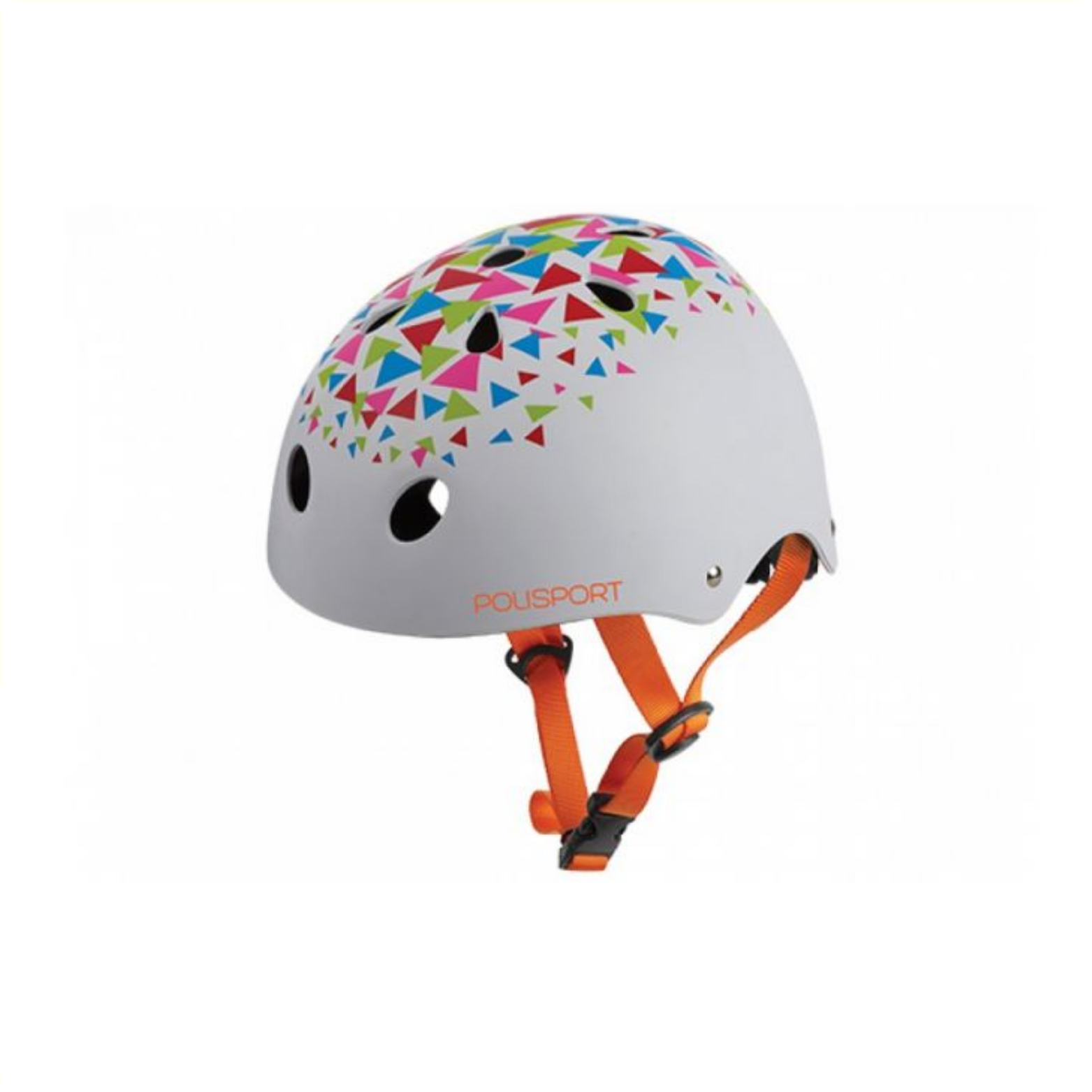 Polisport urban radical fietshelm s 53-55cm triangles wit/goudanje afbeelding