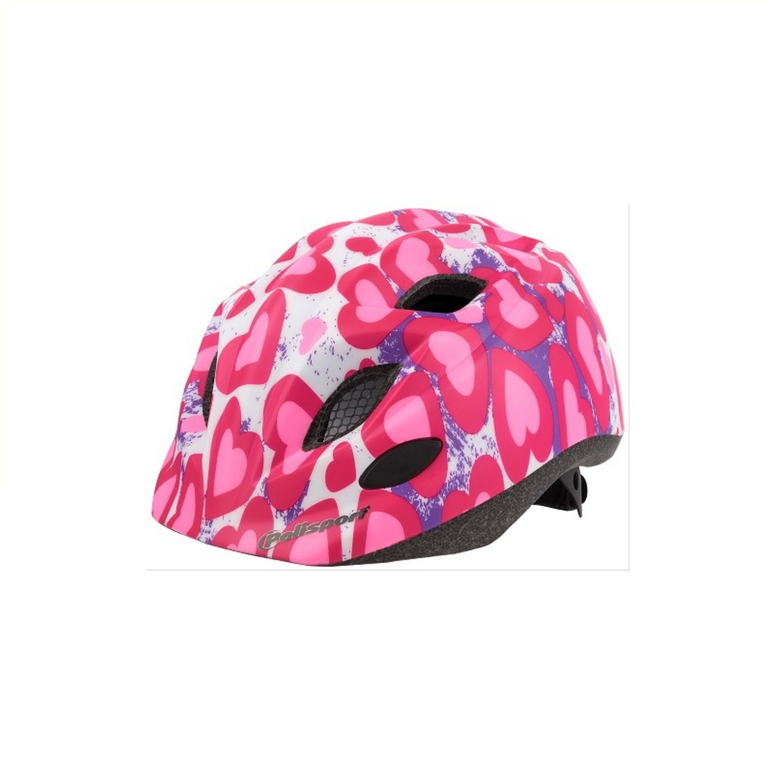 Polisport kinderhelm Glitterhearts. maat: S  (52/56 cm), kleur: roze