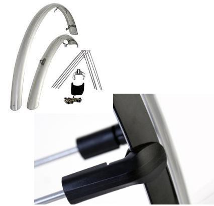 Eurofender Spatbordenset rapido 28 inch 46 mm kunststof zilver afbeelding