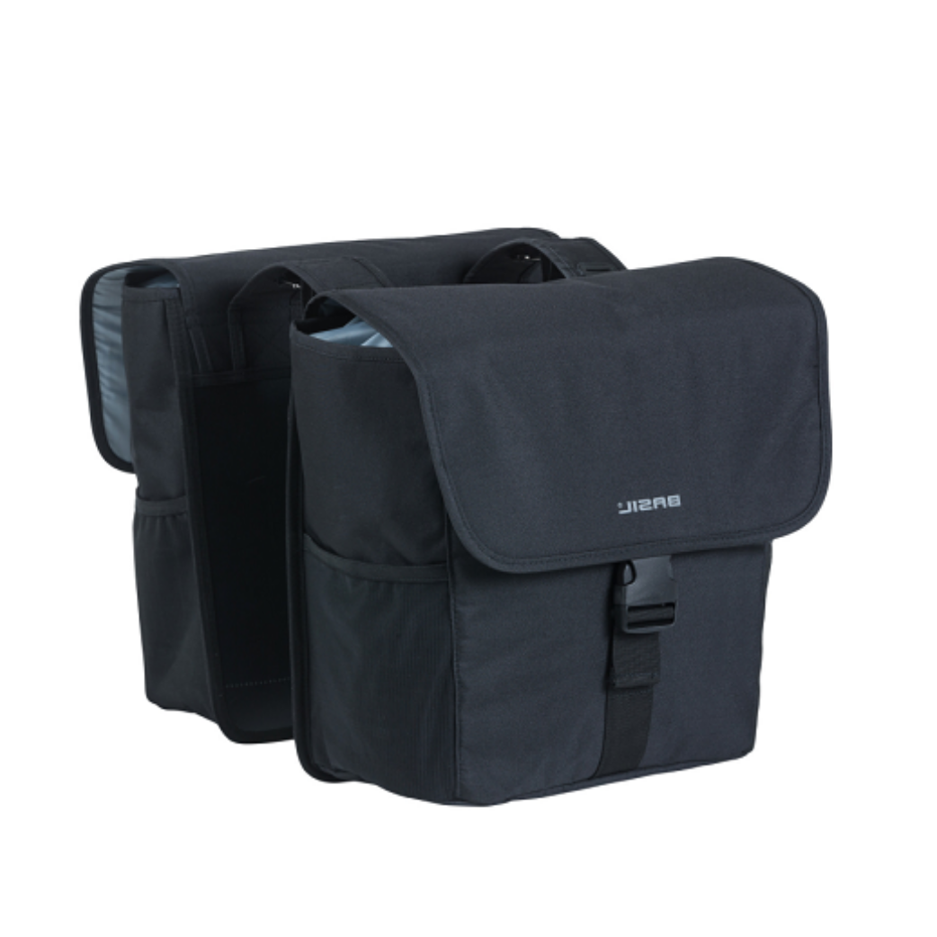 Basil GO - dubbele fietstas - 32 liter - zwart Basil GO - dubbele fietstas - 32 liter - zwart