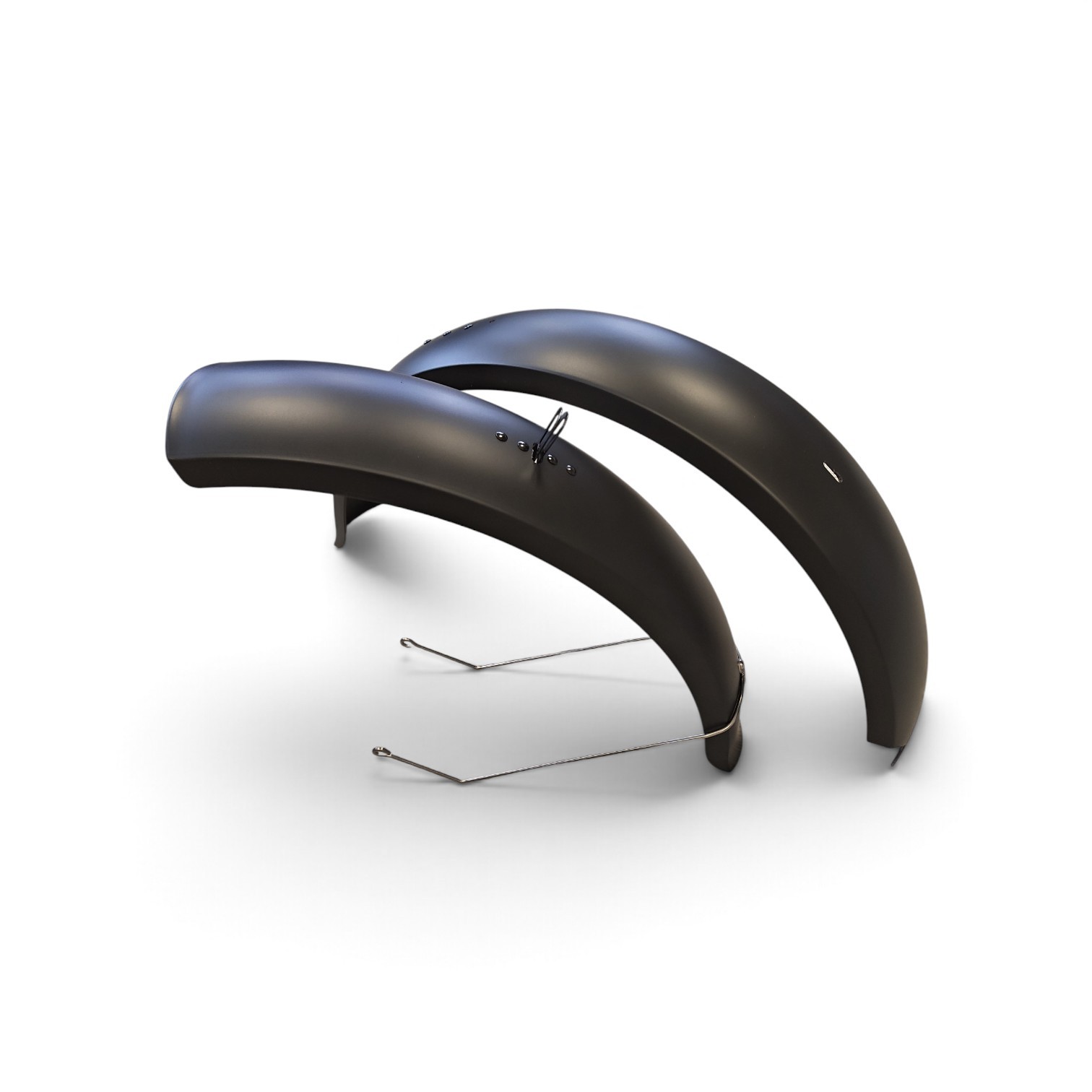 Spatbordset 20" Fatbike , kunststof zwart, voor en achter. inclusief stangen