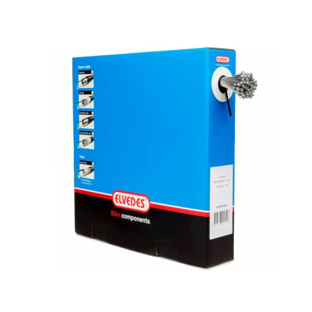 Elvedes Binnenkabel rem, RVS 2.00m, tonnippel, per 100