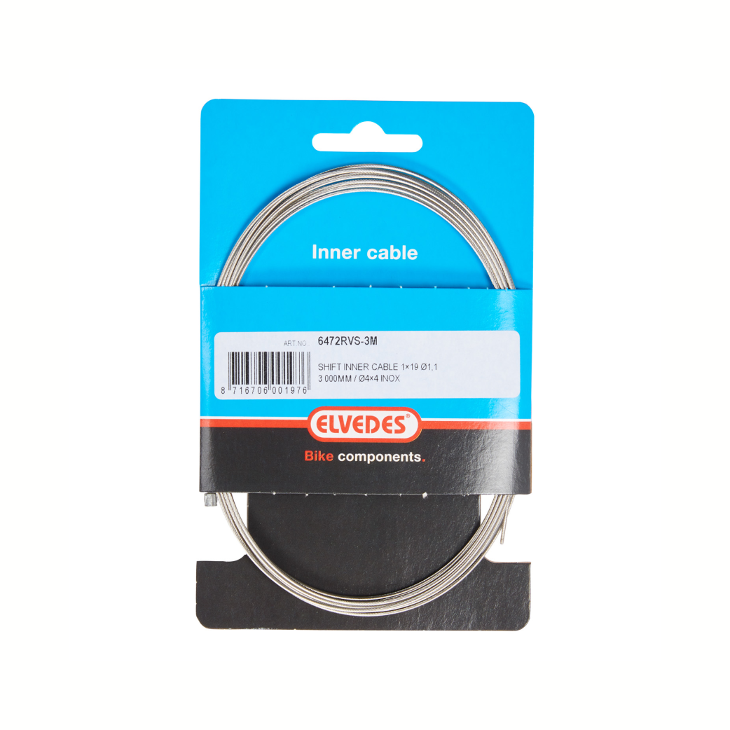 Elvedes Binnenkabel versnelling RVS 3.00M,nippel 4x4mm, oa voor Nexus