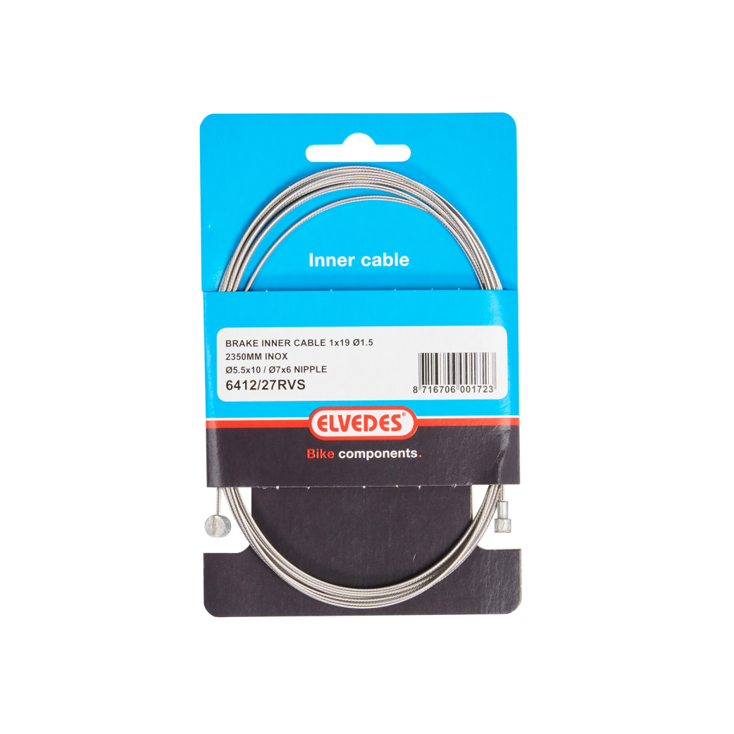 Rem-binnenkabel rvs 2-nippels 2.35m Rem-binnenkabel rvs 2-nippels 2.35m
