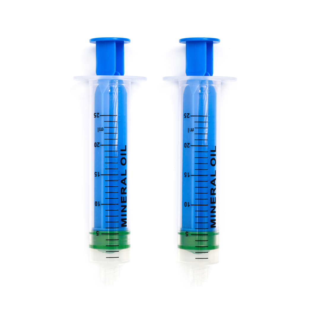 Elvedes ontluchtingsspuiten voor minerale olie.