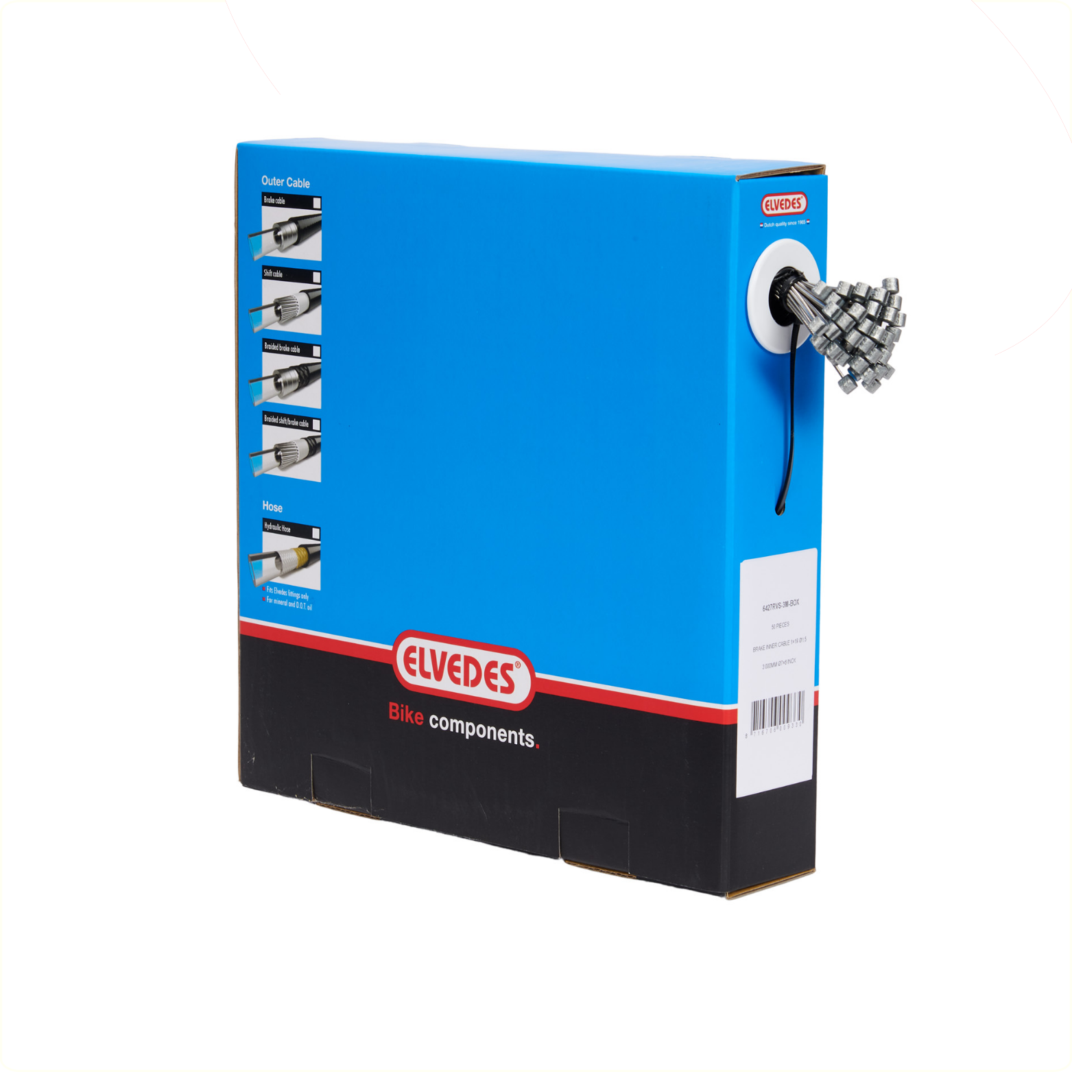 Elvedes Binnenkabel ton 3.00M RVS, Per 50 stuks