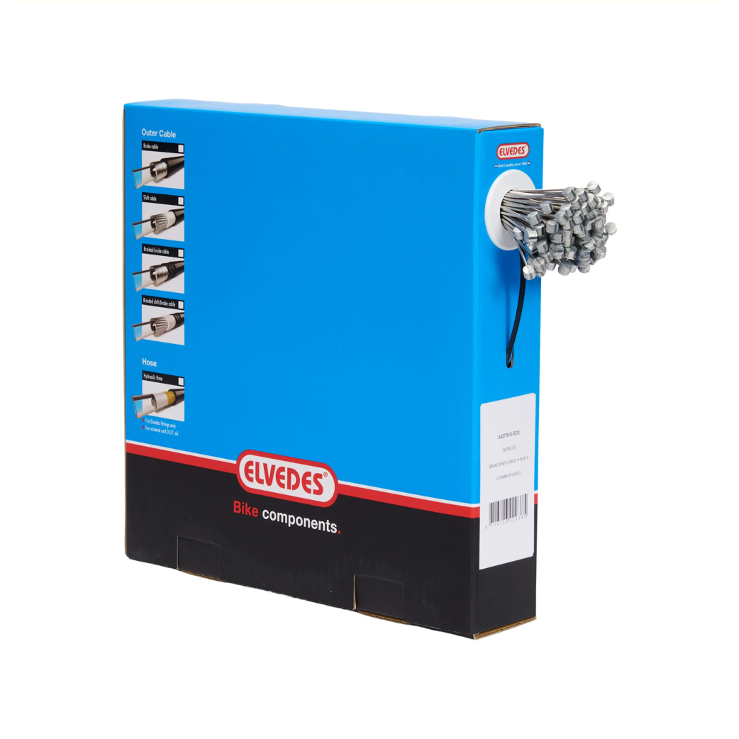 Elvedes binnen remkabel RVS 225 cm, ton nippel, per 100
