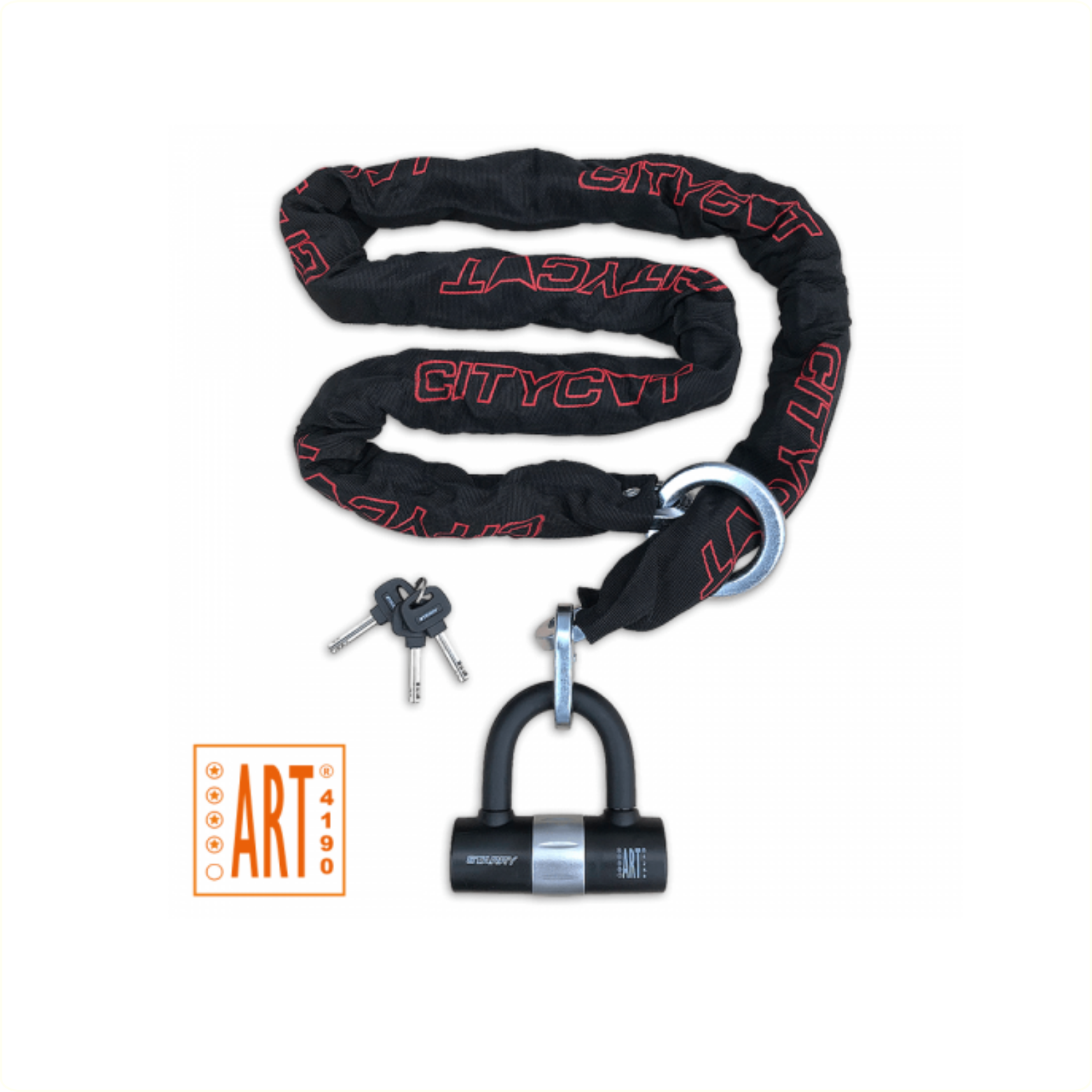 Citycat kettingslot art**** 180cm x10.5mm. met loop en mini beugelslot afbeelding