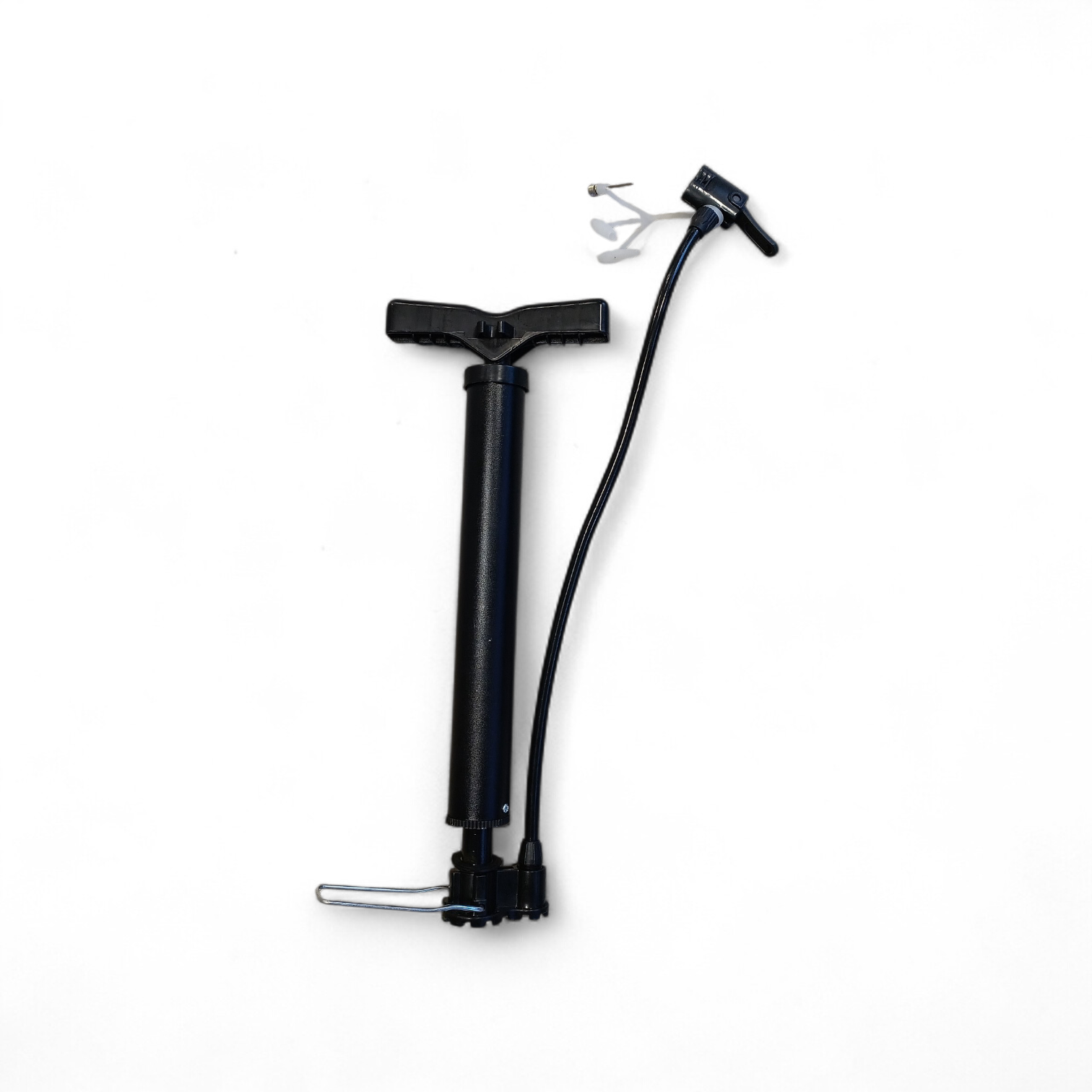 Pomp kunststof voet. Passend op auto-, dunlop- en frans ventiel. Geleverd met bal- en luchtmatras nippel