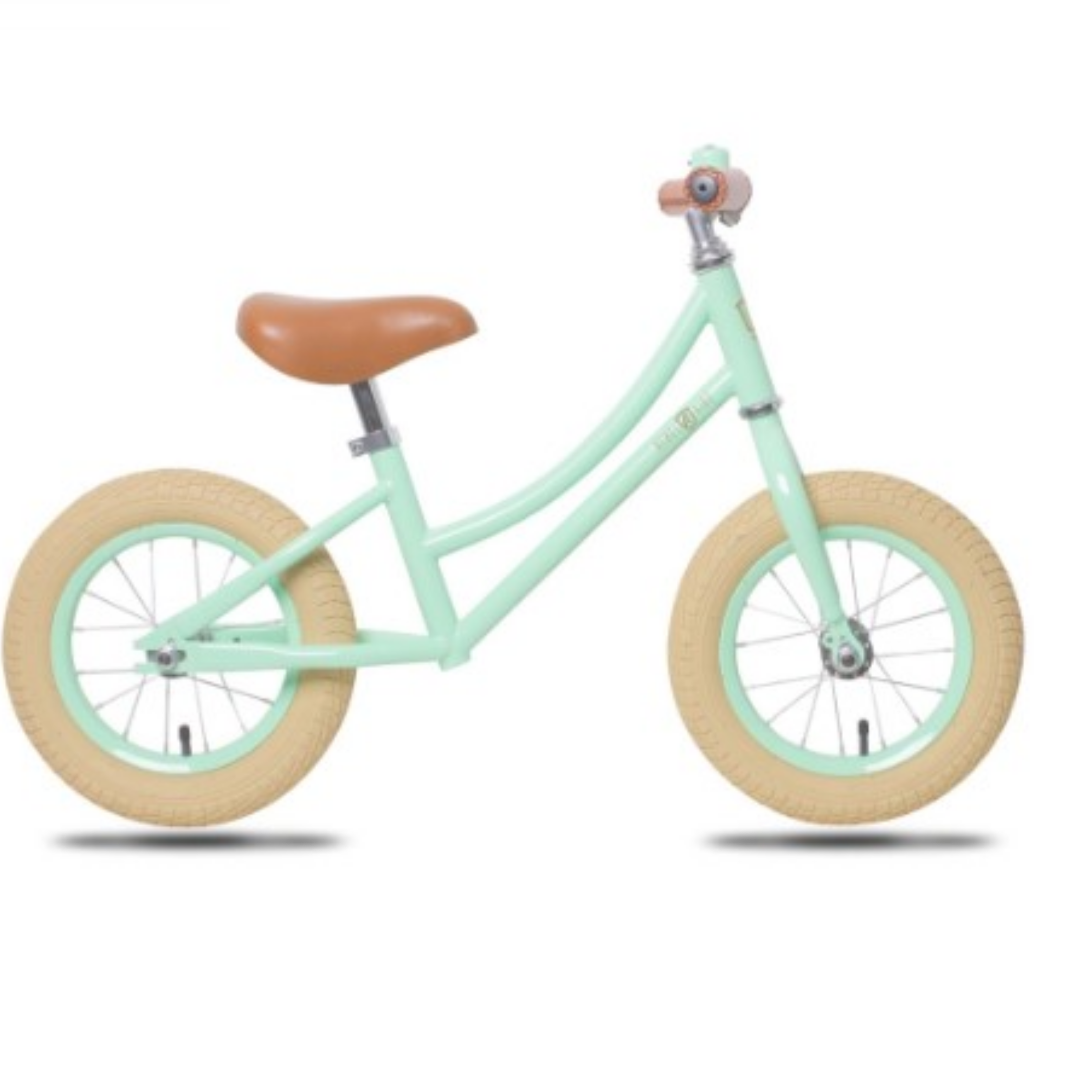 rebel kidz loopfiets 12.5", celeste groen. met verstelbaar stuur en zadel