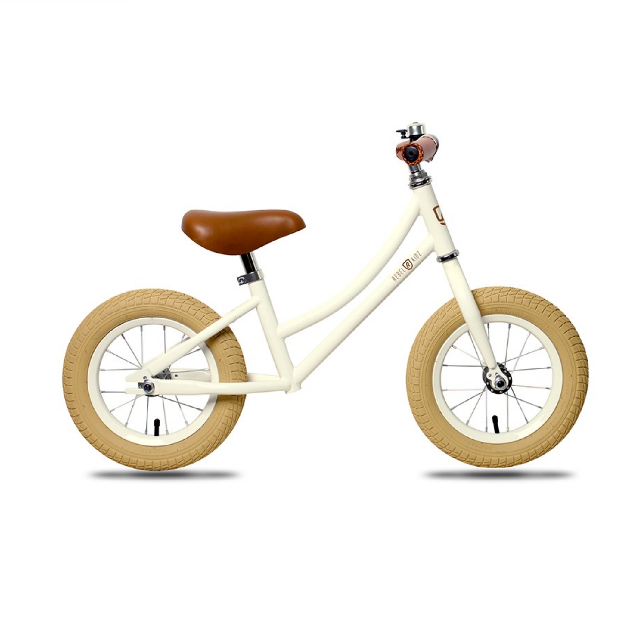 Rebel Kidz Loopfiets 12.5″, Creme. Met verstelbaar stuur en zadel