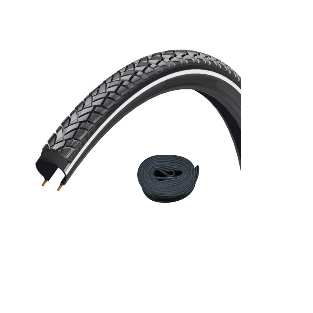Beyond BY-101 28x1.75 en 28/47-622  binnenband 40mm autoventiel, Zwart met reflectie,