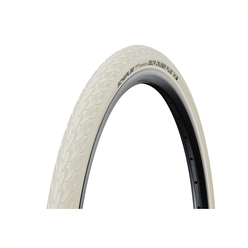 Schwalbe Delta Cruiser Plus (Puncture-guard) Twinskin, Creme met reflectie, 28x1.40,  ETRTO 37-622