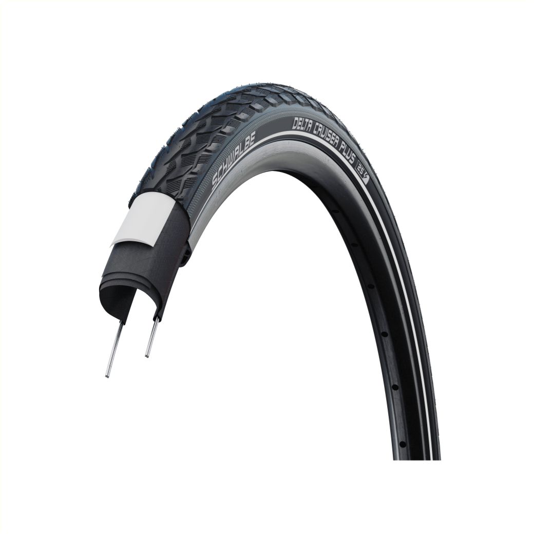 Schwalbe Delta Cruiser Plus (3mm ant-ilek), Zwart met reflectie, 28x1½, ETRTO 40-635