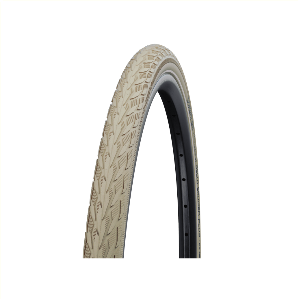 Schwalbe Delta Cruiser Plus reflectie (Twin-skin), Creme met reflectie, 28x1½, ETRTO 40-635