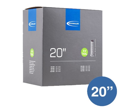 Schwalbe Binnenband AV7XXL, Fatbike 20x4.00-4.90. ETRTO 90/120-406, schrader/autoventiel 40mm
