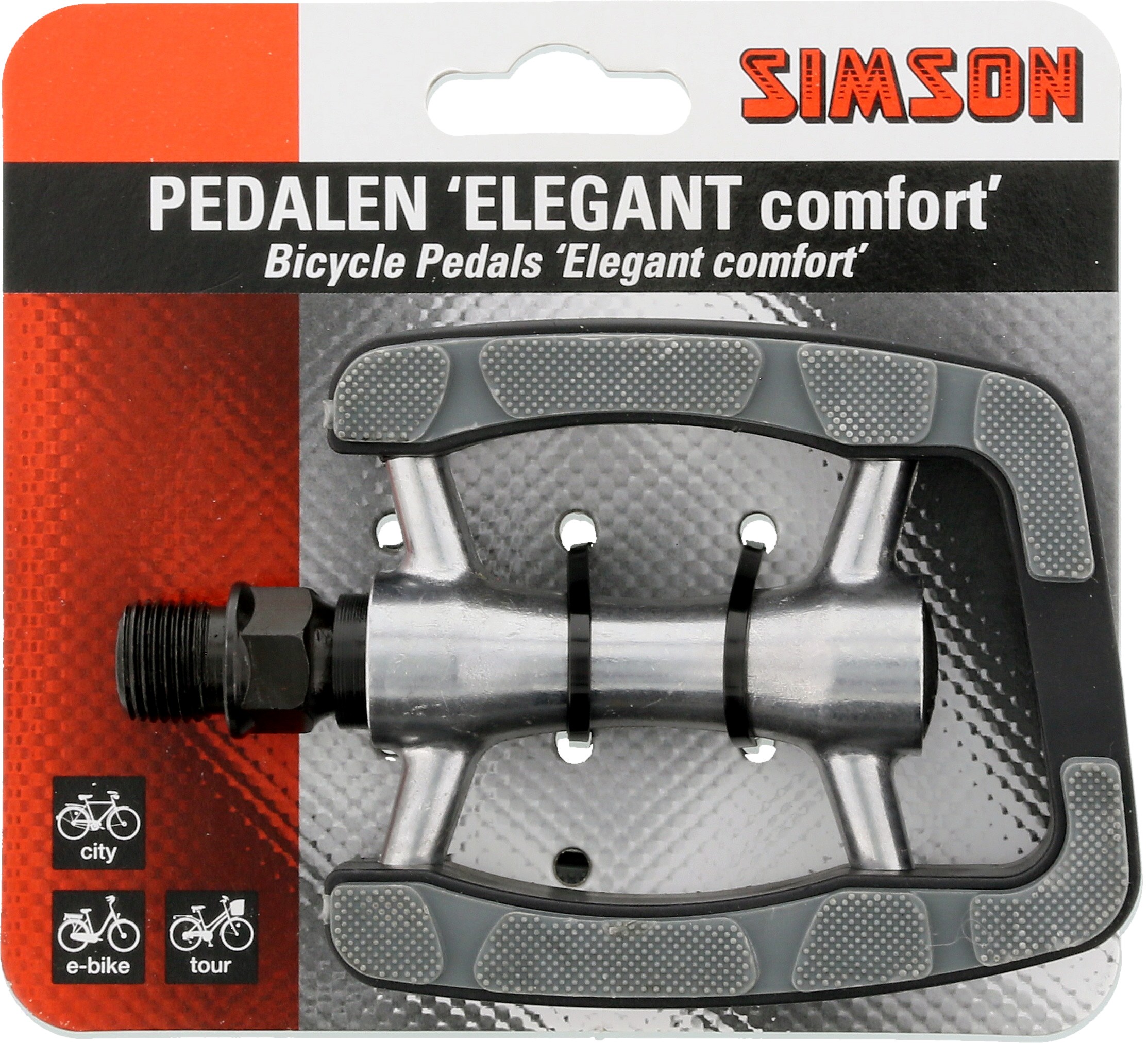 pedalen set Elegant Comfort 9/16 inch grijs/zwart