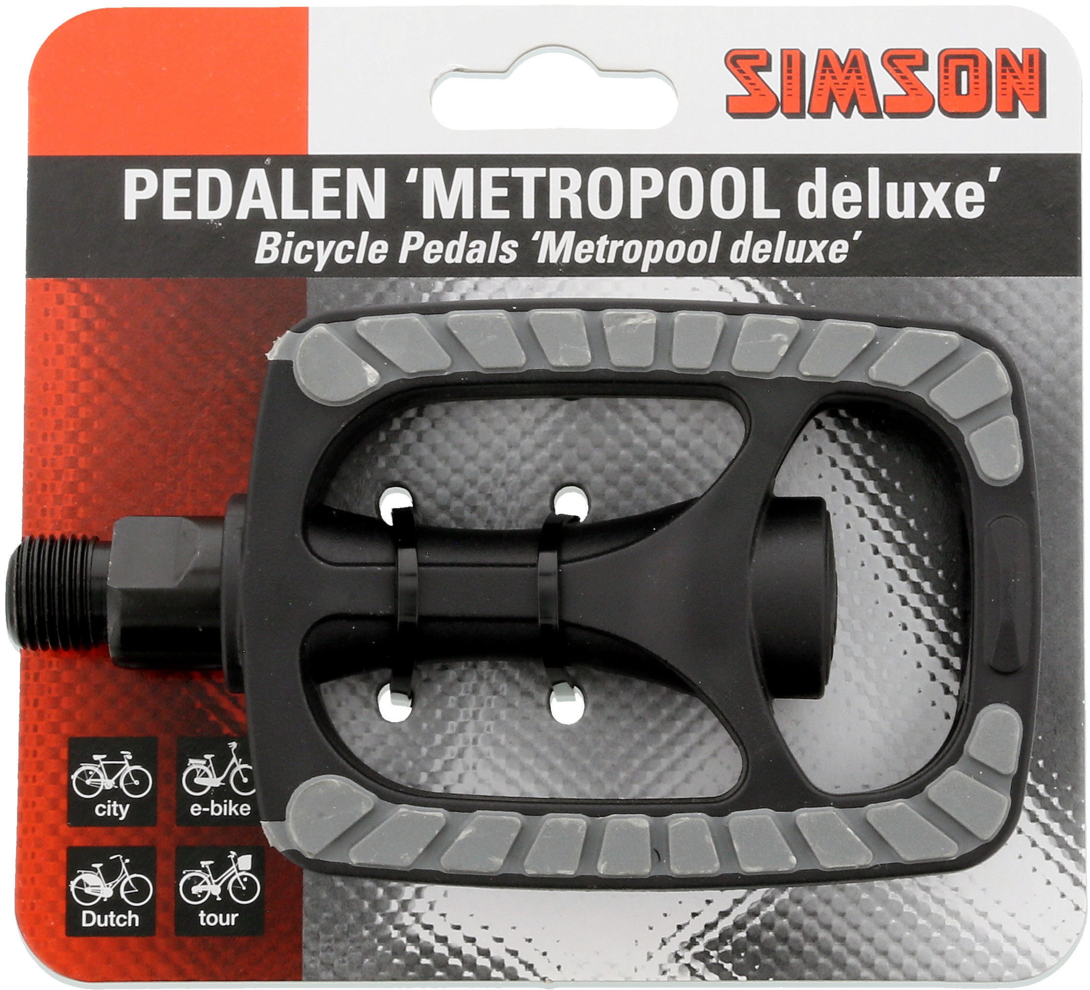 pedalen set Metropool De Luxe 9/16 inch grijs/zwart pedalen set Metropool De Luxe 9/16 inch grijs/zwart