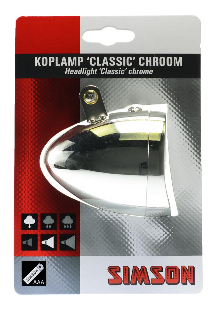 Simson Batterij koplamp Classic chroom