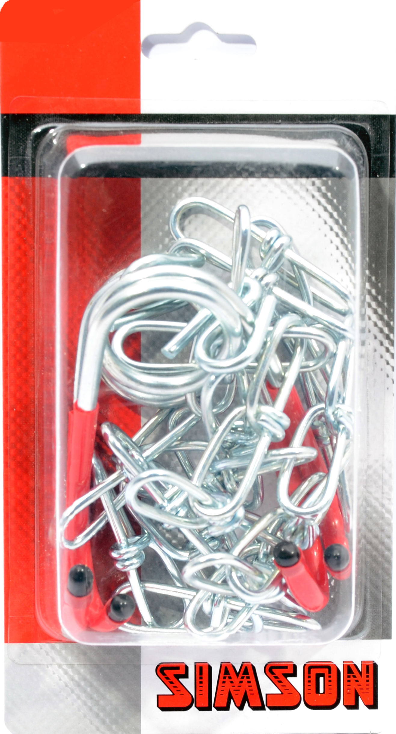 ophangkettingen met haken rood/zilver 2 stuks ophangkettingen met haken rood/zilver 2 stuks